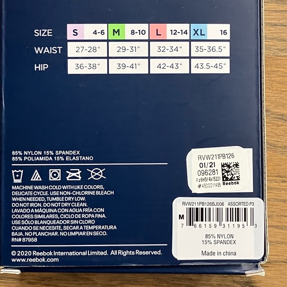 Reebok 4-pack Ladies Performance Hipster Medium - Picture 7 of 9